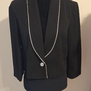 Shelby & Palmer Black Blazer with Rhinestone Detail